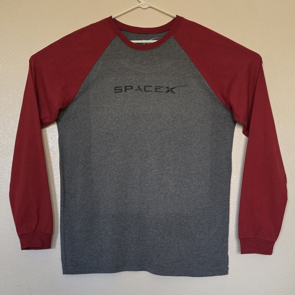 SpaceX Logo XL Long Sleeve T-Shirt Raglan Jersey Space Program NASA Elon Musk
